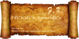 Fábján Kasszián névjegykártya