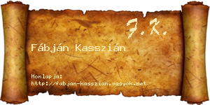 Fábján Kasszián névjegykártya